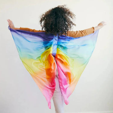 gril in rainbow dressup wings