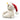 White plush toy with a red Santa hat on a white background