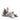 Gray plush bulldog on a white background with a yellow Steiff tag in ear