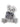 Fluffy teddy bear with a plaid bow tie on a white background