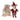 Toy mouse in a red santa outfit with a matching bag on a white background