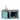 Teal toy kitchen set with sink and stove on a white background