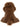A brown shaggy wooly mammoth toy, shown from the back on a white background.