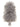 A fluffy wooly rhino toy in a light gray color, shown from the back on a white background.