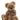 Brown teddy bear with a checkered bow tie on a white background