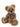 Brown teddy bear with a checkered bow tie on a white background