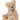 Beige teddy bear with a scarf on a white background