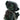 Plush toy bear in green with a neck tie on a white background
