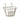 White wire basket with a hook on a white background