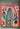 Abstract artwork with colorful shapes and patterns on a pink background