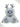 Charlie Bears Oomph, a 25cm yeti in blue plush tipped with white, with small antler-shaped horns and big paws