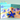 Children's book with blue sea star illustrations and text on a light gray background