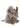 A plush stuffed animal resembling a small gray creature or monster with brown horns, ears, and hooves, photographed on a plain white background.