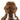 A brown plush woolly mammoth toy with long white tusks, photographed against a plain white background.