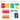 Connetix Light Rocket Pack contents layout on a white background, showing red, yellow, blue, green, and orange magnetic tiles, rocket pieces, a connector, a 1 cord, and the product box.
