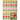 A folded knit blanket featuring a colorful tulip pattern on an off-white background, with a green corner tab showing the reverse side and stitching details.