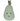Knitted pear-shaped toy with a face on a white background