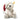 Plush polar bear toy wearing a red Santa hat on a white background
