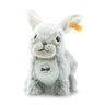 Plush rabbit toy with Steiff logo on a white background