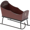 Maileg Sleigh Mouse in red, a 9cm Mouse-scale sleigh with hand-painted details and a soft mattress