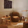 Ferm Living Feve Kids Desk in natural ash, in a lovely playroom