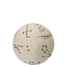 Ferm Living Constellation Pouf in Undyed, a round 50 cm organic cotton pouf embroidered with stars