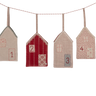 Maileg Christmas Street Advent Calendar, a 100cm fabric garland of four embroidered houses