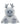 A plush toy of a light blue and white yeti with gray antlers and gray feet, shown against a plain white background.