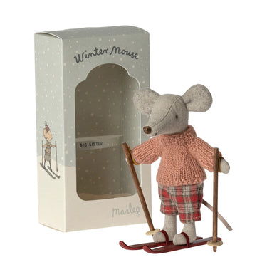 Maileg, Winter Mouse, Big Sister with Skis
