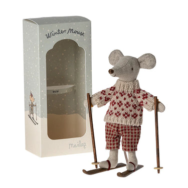 Maileg Winter Mouse, Mum with Skis