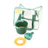 Quut Beach Essential Set Garden Green, Bucki, Raki and Magic Shaper in a 39 × 28 × 21 cm clear bag