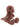 A browny pink plush dinosaur toy with white claws and teeth, sitting against a plain white background.