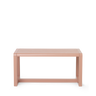 Rectangular wooden bench seat on a white background