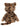 A plush stuffed animal shaped like a small tiger or leopard, shown from the back on a plain white background. The toy has a tan and brown faux-fur body with dark brown and black spotted pattern, and rounded ears.