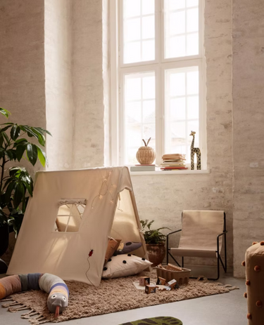 Ferm Living - Play Tent with Beetle Embroidery, Natural