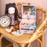 Moulin Roty Les Rosalies Musical Jewellery Box with a twirling Fleur the rabbit, a mirror and a drawer, from 3 years