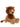 A plush lion toy with a brown mane, tan face and legs, and a black nose, sitting against a plain white background.