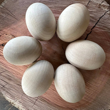 Eco Art & Craft, Wooden Eggs in Cardboard Egg Carton