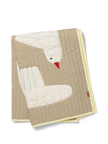 Ferm Living, Bird Quilted Blanket - Sand