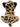 A plush stuffed animal shaped like a leopard or cheetah, shown from the back on a plain white background.