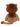 A plush lion toy shown from the back, featuring a dark brown mane, light tan body, and a long tail, photographed against a solid white background.
