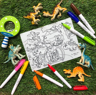 A4 Silicone Coloring Mat Dinosaurs