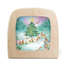 Toverlux Yuletree Grove silhouette by Anne Illustraties, 19 × 19 cm, woodland animals round a starlit tree in snow