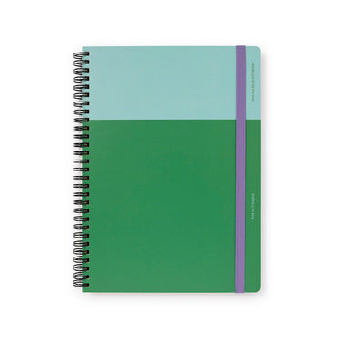 Any Day Now Spiral Bound A5 Notebook, Green & Mint