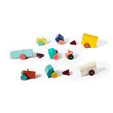 Hovers Wooden Tractors Building Set by Areaware