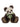 Charlie Bears Absolom, a 41cm chocolate-brown and white plush panda with a green bow at the neck