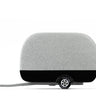 Airstream camper toy with a hitch pole on a white background