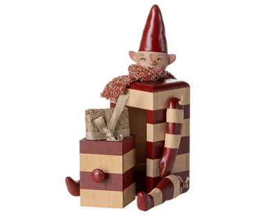 Maileg Elf with Drawer - Red, second view