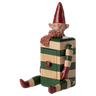 Maileg Elf with Drawer in green, a 17cm wooden Christmas elf with a small drawer in its front