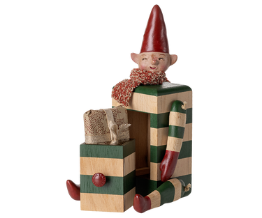 Maileg Elf with Drawer - Green, second view